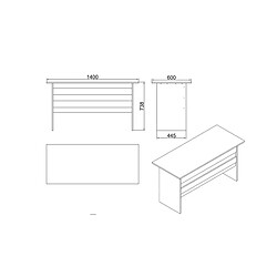 Paris Prix Bureau Classique Demetrius 140cm Blanc pas cher