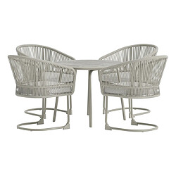 Paris Prix Ensemble Table de Jardin & 4 Chaises Tilos 90cm Gris