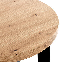 Mes Table basse ronde 46x50 cm en bois et structure acier - KAEL pas cher