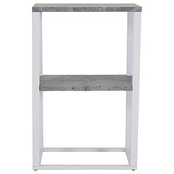 Paris Prix Table de Chevet Double Rise 68cm Gris & Blanc