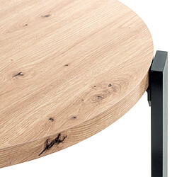 Mes Table basse ronde 42x75 cm en bois et acier - KAEL pas cher