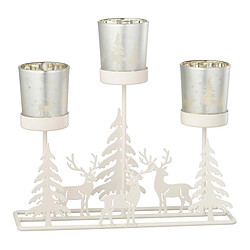 Paris Prix Photophore Hiver en Métal Chalet 24cm Blanc