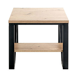 Mes Table basse carrée 55x55x48 cm en bois et acier - TRIAK