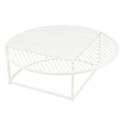 Paris Prix Table Basse de Jardin en Métal Celie 90cm Blanc