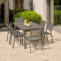 Avis Paris Prix Ensemble Table de Jardin Extensible & 6 Assises Dania & Stockholm 160-210cm Anthracite