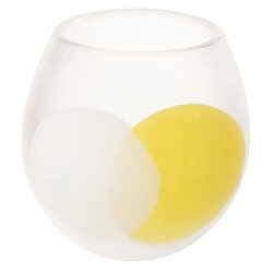 Paris Prix Photophore en Verre Amos 14cm Blanc & Jaune
