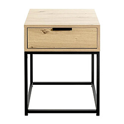 Paris Prix Table de Chevet 1 Tiroir Maluma 50cm Naturel & Noir