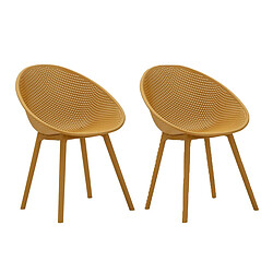 Paris Prix Lot de 2 Chaises de Jardin Ibiza 83cm Moutarde