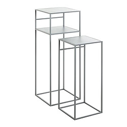 Paris Prix Lot de 2 Sellettes en Métal Brise 85cm Gris