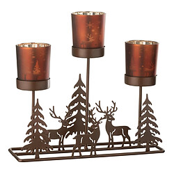 Paris Prix Photophore Hiver en Métal Chalet 24cm Marron