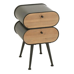 Paris Prix Table de Chevet 2 Tiroirs Courchevel 61cm Noir