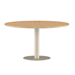 Paris Prix Table de Jardin Ronde en Teck Croft 120cm Beige