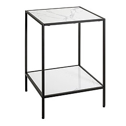 Paris Prix Table d'Appoint Effet Marbre Julia 60cm Blanc