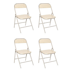 Paris Prix Lot de 4 Chaises Pliantes Terra Nova 78cm Beige