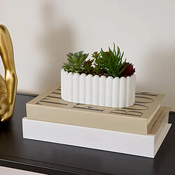 Atmosphera Jardinière de Plantes Artificielles Wida 15cm Blanc