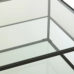 Acheter Mes Table basse carrée 80x36 cm en verre et métal noir - LUKA