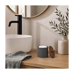Douceur D'Interieur Pot à Cotons Design Niagara 10cm Anthracite pas cher