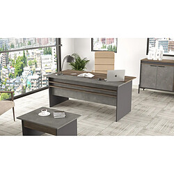 Paris Prix Bureau Design Nicholas 180cm Gris & Naturel pas cher