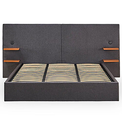 Paris Prix Lit Coffre Avec Tablettes & USB Mike 180x200cm Gris