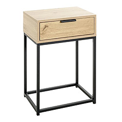 Paris Prix Table de Chevet 1 Tiroir Maluma 60cm Naturel & Noir