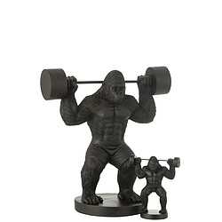 Avis Paris Prix Statue Gorille en Résine Haltérophilie 62cm Noir