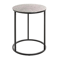 Paris Prix Table d'Appoint Ronde Galia 52cm Argent & Noir