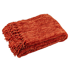 Paris Prix Plaid à Franges Chenille 130x170cm Rouille