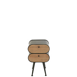Paris Prix Table de Chevet 2 Tiroirs Courchevel 61cm Noir