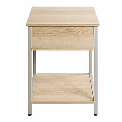Paris Prix Table de Chevet Avec Tiroir Burga 55cm Naturel & Gris