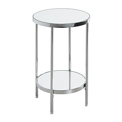 Paris Prix Table d'Appoint Ronde Design Palace 46cm Chrome