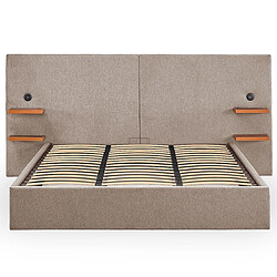 Paris Prix Lit Coffre Avec Tablettes & USB Mike 180x200cm Taupe