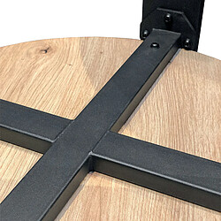 Mes Table basse ronde 46x50 cm en bois et acier - KAEL pas cher