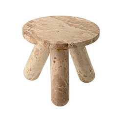 Mes Table d'appoint ronde 35x40 cm en marbre beige