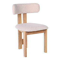 Paris Prix Chaise Design Bouclette Keven 78cm Beige & Bois Clair