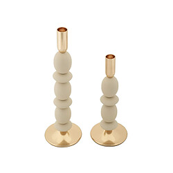 Paris Prix Lot de 2 Chandeliers Shuttle 33cm Crème & Or