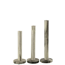 Paris Prix Lot de 3 Chandeliers en Marbre Courchevel 40cm Gris Clair
