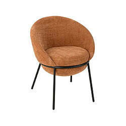 Mes Chaise design en tissu texturé terracotta et métal noir - EGYZ