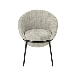 Mes Chaise design en tissu texturé gris clair et métal noir - EGYZ