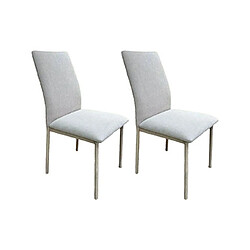 Mes Lot de chaises 52x43x91 cm en tissu beige - EKYO