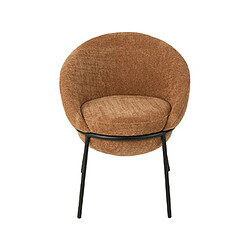 Mes Chaise design en tissu texturé terracotta et métal noir - EGYZ