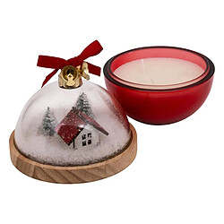 Atmosphera Bougie Parfumée de Noël Boule à Neige 130g Rouge