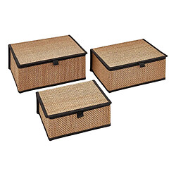 Five Simply Smart Lot de 3 Boîtes en Bambou Stemy 32cm Noir
