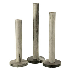 Paris Prix Lot de 3 Chandeliers en Marbre Courchevel 40cm Gris Clair