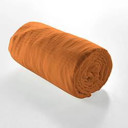 Avis Douceur D'Interieur Drap Housse en Gaze de Coton Angelia 160x200cm Caramel