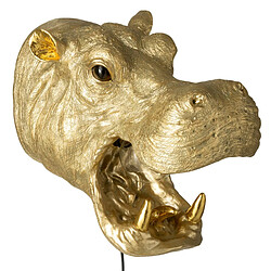 Paris Prix Applique Murale en Résine Hippopotame 35cm Doré