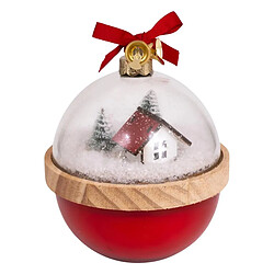 Atmosphera Bougie Parfumée de Noël Boule à Neige 130g Rouge