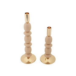 Paris Prix Lot de 2 Chandeliers Shuttle 33cm Rose & Or