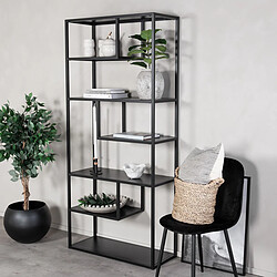 Paris Prix Étagère Bibliothèque 6 Niveaux Staal 190cm Noir pas cher