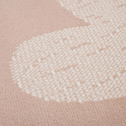 UnAmourDeTapis Tapis enfant 120 x 170 cm, motifs cœurs et smileys, rose poudré, ludique et doux pas cher