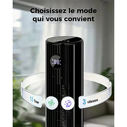 Avis YASHE Ventilateur colonne silencieux Vitesse 7.8 m/s Oscillant à 85° 110 cm de haut Télécommande